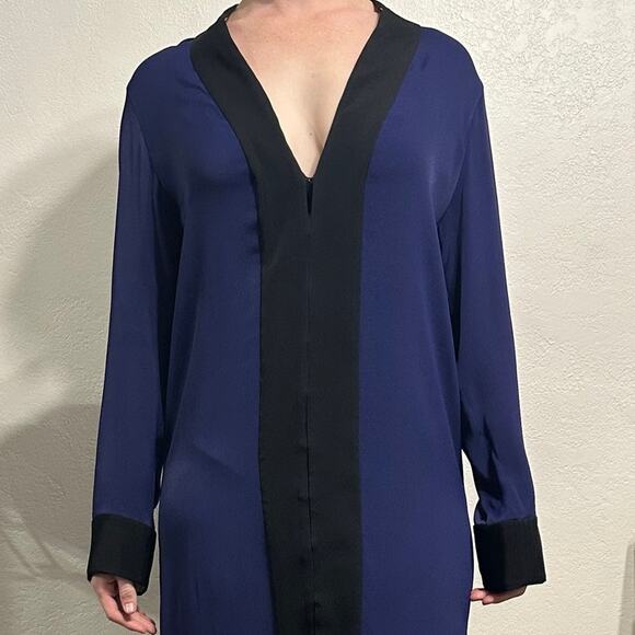 Haider Ackerman Malibu Dress Cobalt Blue size FR 34 Colorblock Black trim - Picture 4 of 15